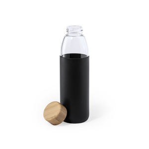 Vaso para beber directo moderno ecológico con diseño de diamantes de imitación CUBIERTA DE SILICONA DE BOTELLA DE VIDRIO para senderismo Ligero aislado - Product Image 1