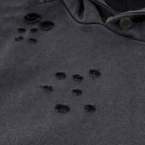 OEM de qualité supérieure pour hommes Sweats à capuche thermiques à fermeture éclair complète avec décoloration par le soleil Sweats à capuche personnalisés à broderie vintage - Product Image 5