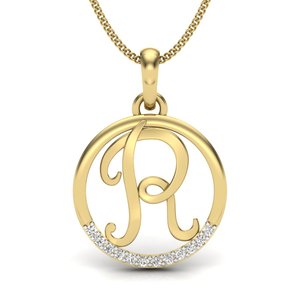 Collar con colgante de latón con circonita en forma de letra R, estilo bohemio, chapado en oro de 18k, geométrico, delicado, para mujer, venta al por mayor - Product Image 6