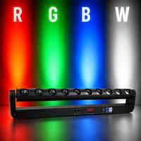 Lot de 10 barres LED linéaires mobiles RGBW 4-en-1 de 40W, IP20, contrôle DMX512, lumière stroboscopique pour scène, DJ, spectacle, boîte de nuit, mariage
