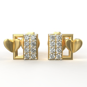Avarta Jewellery Boucles d'oreilles en or 18 carats avec diamants certifiés pour filles et femmes - Product Image 1