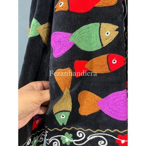 Veste courte bohème unisexe en velours avec doublure en coton et broderie florale ouzbèke pour femme, col montant, automne/hiver - Product Image 4