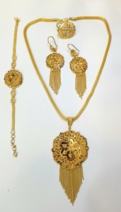 24K Gold Plated Stylish Pendant <b>Set</b> High Quality Classic Style Zircon for Wedding Party Engagement Anniversary-Fashion Jewelry - Product Image 6