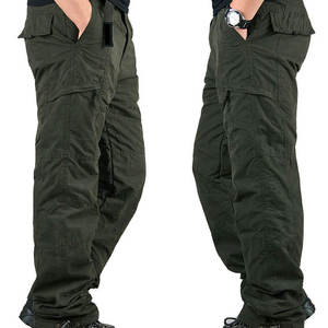 Pantalones Cargo de algodón de cintura alta para hombre, cómodos Pantalones deportivos rectos para Fitness con botón, diseño de logotipo personalizado Fly - Product Image 1