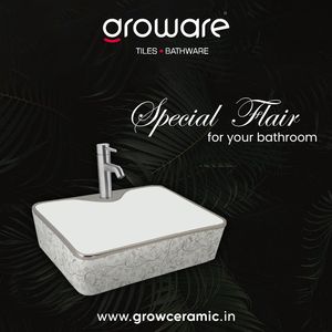 อ่างล้างหน้าเซรามิกทรงสี่เหลี่ยมสำหรับห้องน้ำอ่างล้างหน้าศิลปะ - Product Image 3