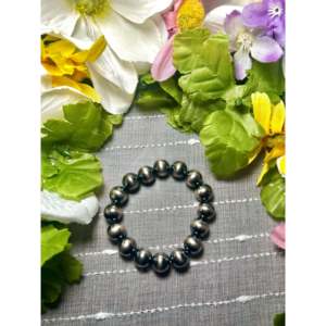 12 MM Navajo Made Sterling Silver Stretchy <b>Bracelet</b> Fine Charm Handcrafted by Artisans - Product Image 1