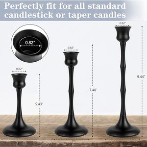 Bougeoir avec revêtement en poudre noire en métal dans le fer, bougeoir de nouveau design, vente à chaud - Product Image 2