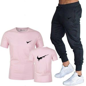 Ensemble de course à pied personnalisé pour hommes, sports de loisirs d'été, t-shirt ample de grande taille avec pantalon à manches courtes, ensemble deux pièces respirant - Product Image 2