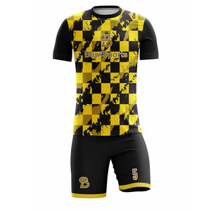 Ensemble d'uniformes de football personnalisés de haute qualité, à séchage rapide et respirants, avec technologie de découpe automatisée, service OEM, 100 % polyester - Product Image 1