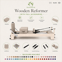 Máquina de Pilates Reformer Comercial de Madera de Roble y Arce para Estudio, Equipo de Pilates