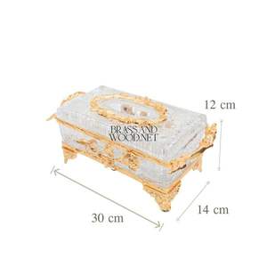 Boîte à mouchoirs rose dorée en laiton massif fait à la main - Product Image 5