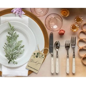 Ensemble de couverts en acier inoxydable populaire avec manche en os d'ivoire pour la maison et la table de mariage, vaisselle en argent, ensemble de couverts - Product Image 6