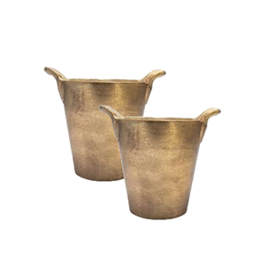 Cubo de hielo de vino y bebidas de Metal de cobre antiguo Europeo forma y tamaño personalizados superventas para fiestas de Bar empaquetado en cartón - Product Image 1