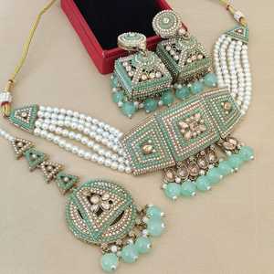 ชุดสร้อยโชคเกอร์แบบดั้งเดิมที่สวยงามสำหรับผู้หญิงและเด็กผู้หญิงเครื่องประดับที่ดูสง่างามสำหรับงานแต่งงานและงานรื่นเริงเครื่องประดับรอยัล - Product Image 2