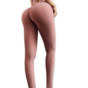 Summer Water Ripple <b>Stitched</b> High Waist Yoga Pants Diamond-Shape Design Elastic Spandex for Running Sports Fitness Solid Pattern - Product Image 1