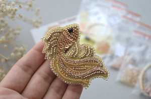 Beaded brooches Handmade designer brooch. High quality accessories. <b>Unique</b> design brooch. <b>Baby</b> shower best <b>gift</b>. - Product Image 4