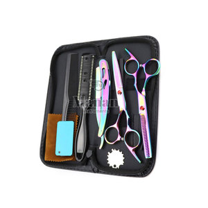 Kit de Tijeras de Peluquería Profesionales de Acero Inoxidable con Acabado Arcoíris para Uso en Salón, para Diestros, con Cuchilla Afilada - Product Image 5