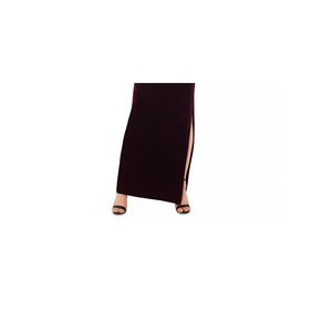 Abito lungo invernale in velluto XSCAPE da donna, taglia 8, viola chiaro/purpureo, modello a tubino con drappeggio frontale in paillettes e vita naturale - Product Image 3