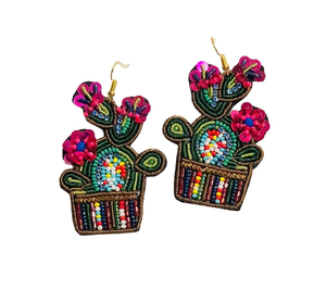 Pendientes de Cactus con Bordado de Cuentas, de Alta Calidad, Únicos, Modernos y Elegantes, para Chicas - Product Image 4