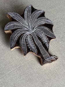 Hand Carved Palm Tree <b>Wood</b> <b>Block</b> Stamp | Indian Textile <b>Block</b> Fabric, Paper, Hand Palm Stamping - Product Image 3