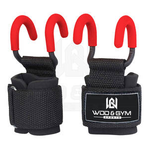 Empuñaduras de gimnasio de neopreno profesional Unisex, correas hechas a medida, ganchos de levantamiento de pesas con soporte para muñeca, lo último en seguridad para Fitness - Product Image 1
