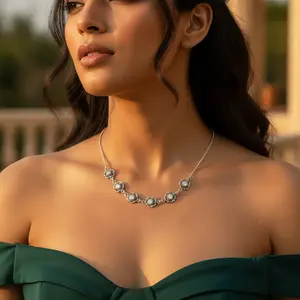 Collar de Plata 925 con Diseño Floral para Mujer, Joyería de Moda con Hermoso Motivo de Flores - Product Image 3