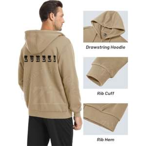 Vêtements de sport décontractés d'hiver pour hommes, personnalisables OEM/ODM, en molleton doux 100 % coton, anti-plis, séchage rapide, respirant - Product Image 4