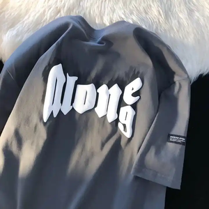 เสื้อยืดพิมพ์ลายพัฟกราฟิกไซส์ใหญ่พิเศษสำหรับผู้ชายเสื้อพิมพ์ลายผ้าฝ้ายน้ำหนักมาก220 GSM - Product Image 2