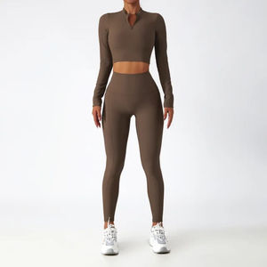 Stylish Customizable Casual Women's Summer Sportswear <b>Set</b> New Reducing Stand Collar <b>Short</b> Sleeved <b>Top</b> Ankle-Length Wide Leg - Product Image 3