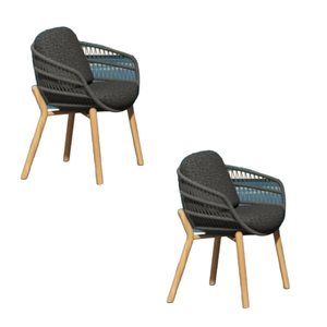 Hôtel de style moderne et de meubles de jardin chaises de salle à manger de luxe cadre en aluminium pour pieds en bois corde Patio chaise d'extérieur - Product Image 2