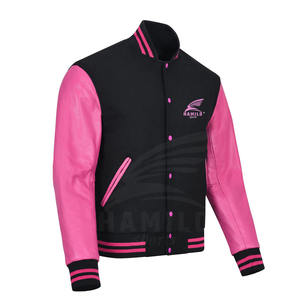 Chaqueta Bomber Varsity de Invierno para Hombre, Tallas Grandes, Transpirable, con Ribete de Piel de Visón y Cierre de Botones, Venta al Por Mayor - Product Image 2