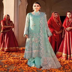 Riaz Arts Jhoomro Collection Handmade Luxury 3-Piece Chiffon Suits for Women Indian & Pakistani Party Clothing - Product Image 3