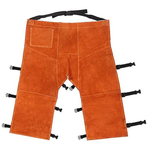 Pantalon de soudage de travailleur résistant à la chaleur ignifuge mécanicien soudeur travaille pantalon en cuir de sécurité fabriqué au Pakistan - Product Image 2