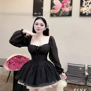 Vestido Corto de Princesa para Mujer, de Manga Corta, que Combina Perfectamente Elegancia y Comodidad, Informal y Formal para Diversos Eventos, Maxi Seda - Product Image 3