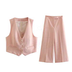 2025 printemps nouvelle mode col en v gilet court Vintage sans manches femme Camis Chic hauts du Pakistan fabricant - Product Image 1