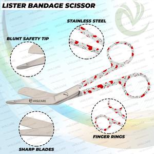 Vaslcare-Tijeras de enfermería con mango impreso, herramientas quirúrgicas, fuente de alimentación manual Premium, 3 unidades - Product Image 5