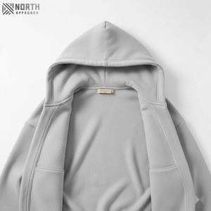 Sweat à capuche surdimensionné en éponge française Vintage personnalisé 100% coton lourd délavé à l'acide gris vieilli avec motif imprimé - Product Image 6