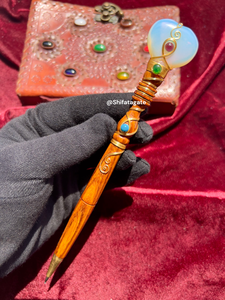 Venta al por mayor Opalite Heart Crystal Sphere Pen | Herramienta de escritura de piedras preciosas naturales hechas a mano | Regalo de curación espiritual para la meditación - Product Image 2