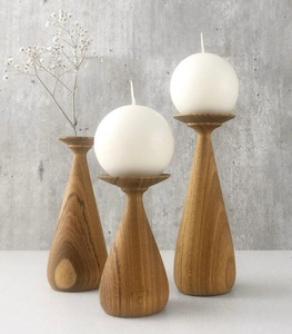 Portavelas de madera Natural Premium para Navidad, ceremonias tradicionales, decoración moderna de lujo, ecológica, hecha a mano en todo el mundo - Product Image 1