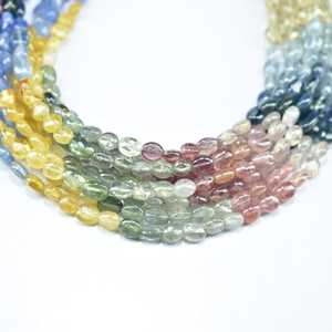 ลูกปัดหินอัญมณีทรงรีหลายสีทำจากไพลินธรรมชาติลูกปัดหลวมอัญมณีมีค่า4-5มม. สำหรับการทำเครื่องประดับในราคาขายส่ง - Product Image 5