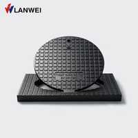 Couvercle de regard carré en fonte ductile certifié CE, marque LANWEI, EN124 C250, antidérapant et sécurisé pour le drainage routier