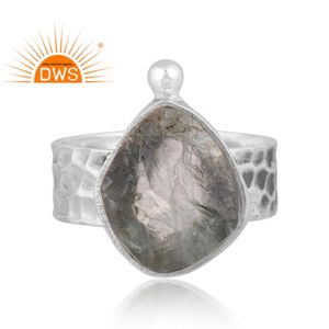 Newly Design Oxidized Sterling <b>Silver</b> Natural Green Amethyst Gemstone <b>Statement</b> <b>Ring</b> Custom Jewelry For Women Gift For Her - Product Image 2