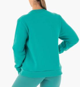 เสื้อฮู้ดดี้ผู้หญิงผ้าฝ้ายเฟรนช์เทอร์รี่ทรงโอเวอร์ไซส์แบบลำลอง ปักโลโก้ตามสั่งขายส่ง - Product Image 5