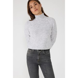 Pull en coton tricoté confortable pour femmes, respirant et frais, imprimé, taille XS, long, saison d'hiver, fermeture éclair décorative - Product Image 3