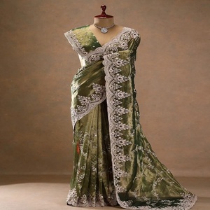 ผู้ผลิตส่าหรีผ้าซาตินชนิดพิเศษพร้อมเลื่อมสำหรับงานเขียนโค้ด - Product Image 1