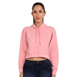 Pulls personnalisés sweats à capuche pour femmes grande taille épaule tombante avant polaire recadrée pour l'hiver bouffée du fabricant - Product Image 5
