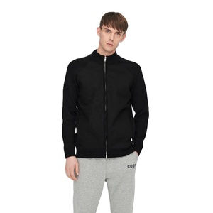 Chaqueta bomber negra personalizada de calidad para hombre, moda de invierno, estilo de béisbol informal con logotipo, diseño sin cuello, precio al por mayor - Product Image 2