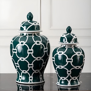 Pot de gingembre noir le plus vendu avec décor de vase en céramique de style Ins de garniture dorée pour la table de bureau à domicile ou le salon - Product Image 1