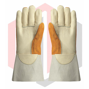 Gants de soudage polyvalents en cuir croûte de qualité supérieure, texture lisse, protection des avant-bras, résistants aux déchirures, respirants, sans silicone - Product Image 4