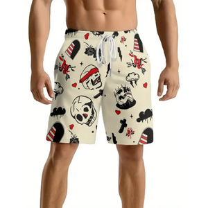 Nueva sublimación personalizada estética Casual gimnasio desgaste hombres verano deporte poliéster pantalones cortos Streetwear baloncesto correr malla pantalones cortos - Product Image 1